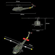 C032 1/48スケール UH-1 Huey 2.4G 6CH フライバーレス RCヘリコプター（オプティカルフロー位置決め RTF版）