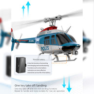 C138PRO 1/33スケール Bell206 2.4G 6CH フライバーレス 単ローターRCヘリコプター（ワンタッチ逆飛行 RTF版/警察塗装）