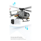 C186S BO105 1/48スケール 2.4G 6CH RCヘリコプター｜フライバーレス 高度保持 ミサイル架台付き（RTF/グレー）