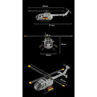 C186S BO105 1/48スケール 2.4G 6CH RCヘリコプター｜フライバーレス 高度保持 ミサイル架台付き（RTF/グレー）