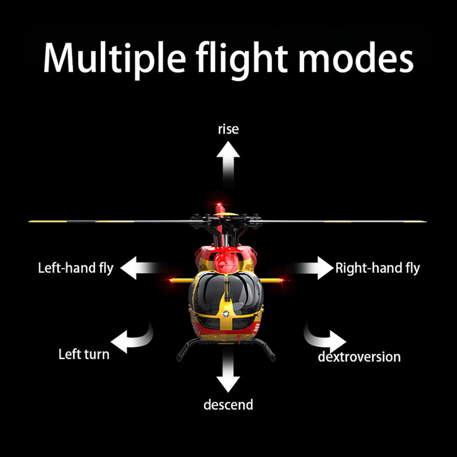 C190 1/30スケール H145 ヘリコプター 2.4G 6CH 単ローター ジャイロ飛行機モデル（RTF版）