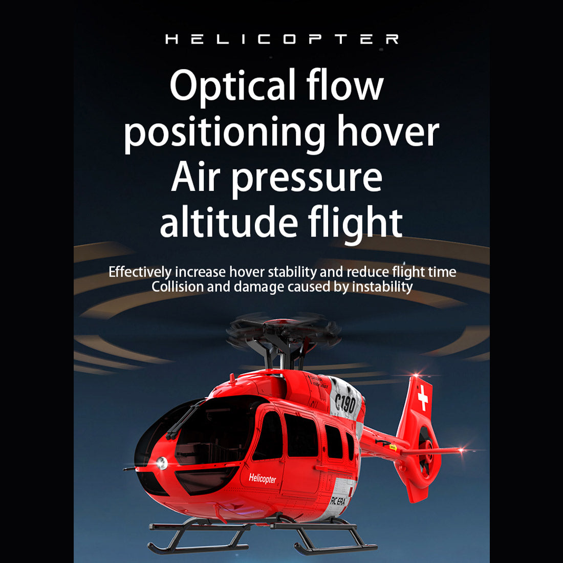 C190 1/30スケール H145 ヘリコプター 2.4G 6CH 単ローター ジャイロ飛行機モデル（RTF版）