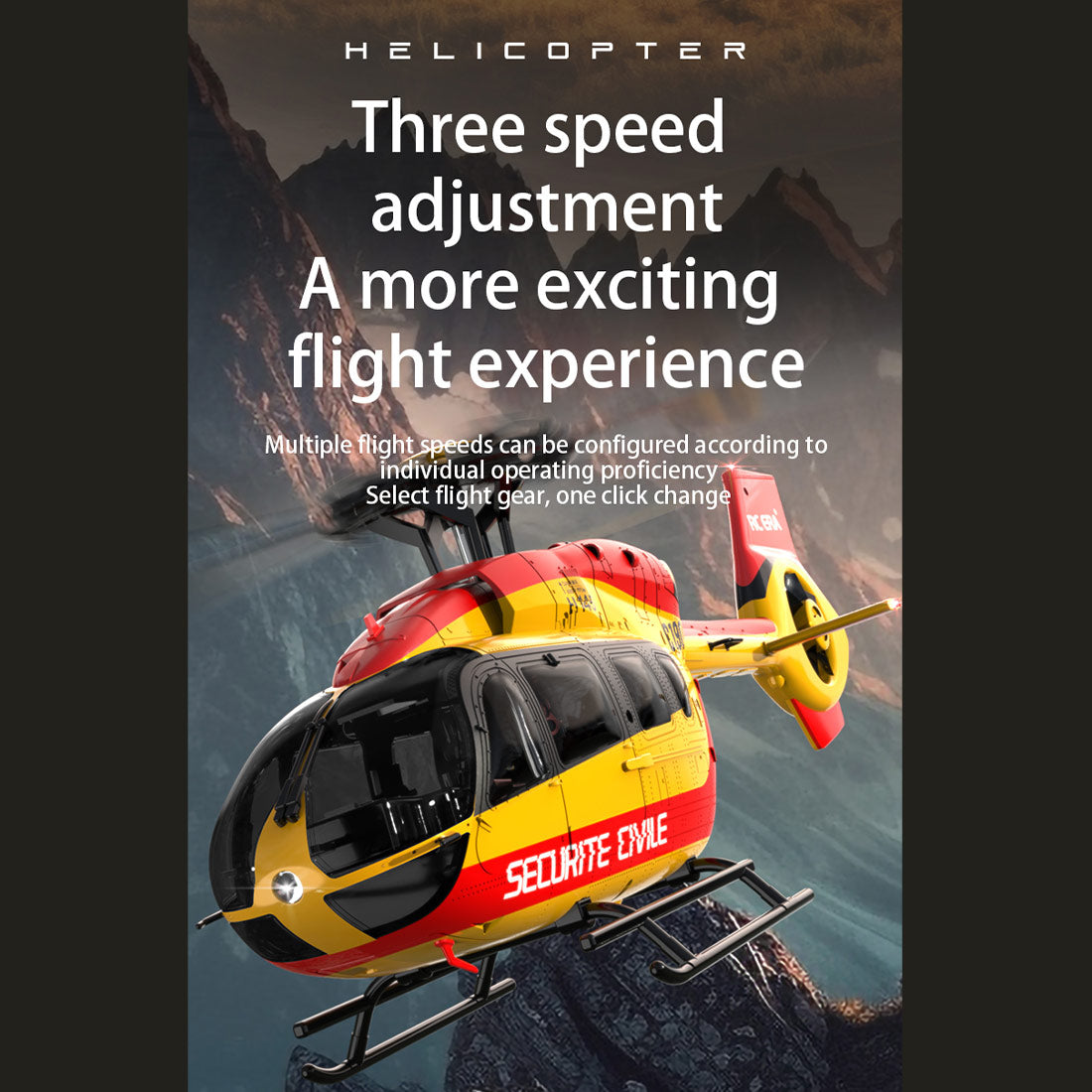 C190 1/30スケール H145 ヘリコプター 2.4G 6CH 単ローター ジャイロ飛行機モデル（RTF版）