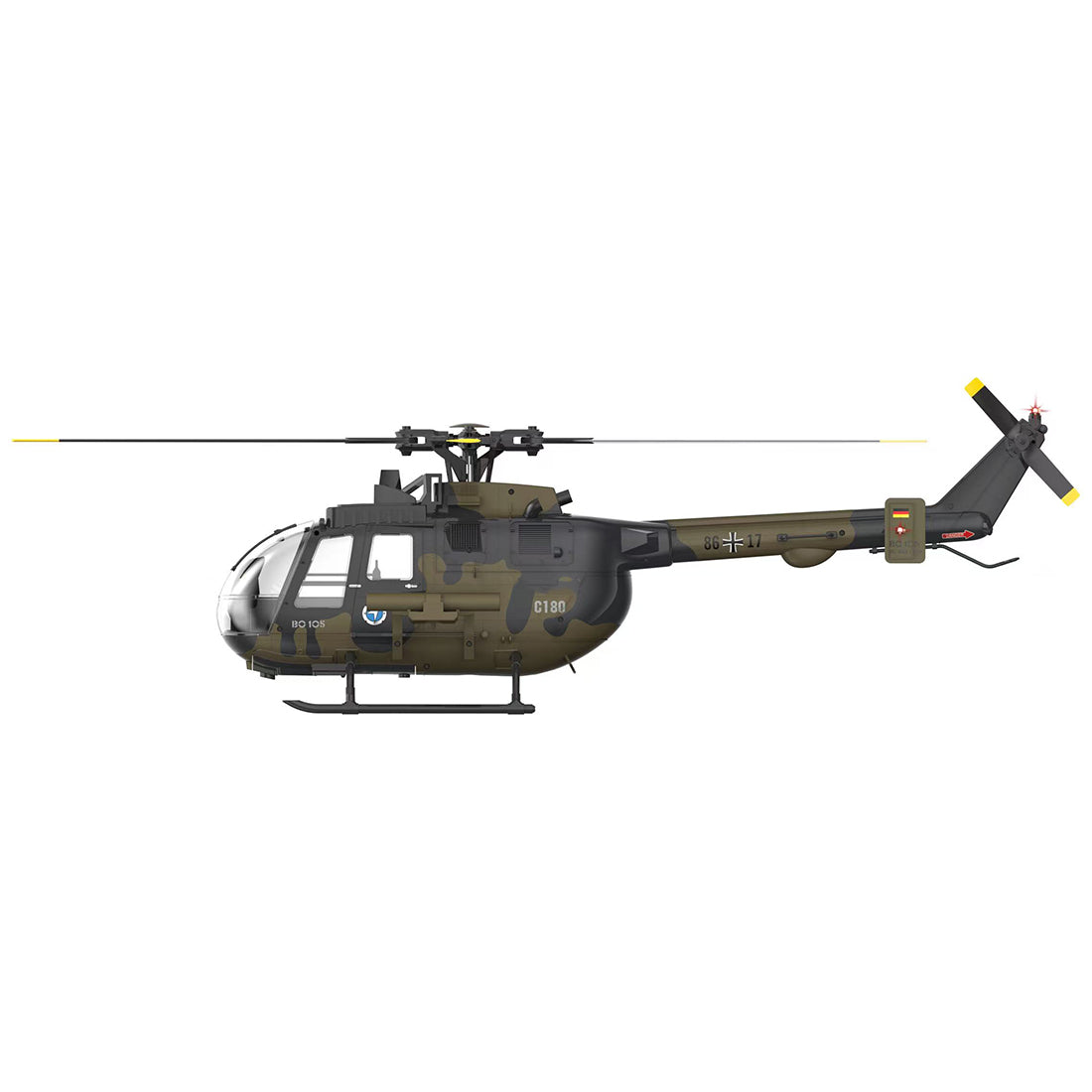 RC ERA C180 (BO 105機体) 1/25 Scale RCヘリコプター 2.4G 6CH フライバーレス単ローター 気圧+TOF LiDAR高度保持 光学流れ測位 RTF版