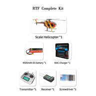 FLISHRC FL500 MD500 500クラス RCヘリコプター 2.4G 6CH FLISHRC L7飛行制御 GPS4方式測位 RTF版