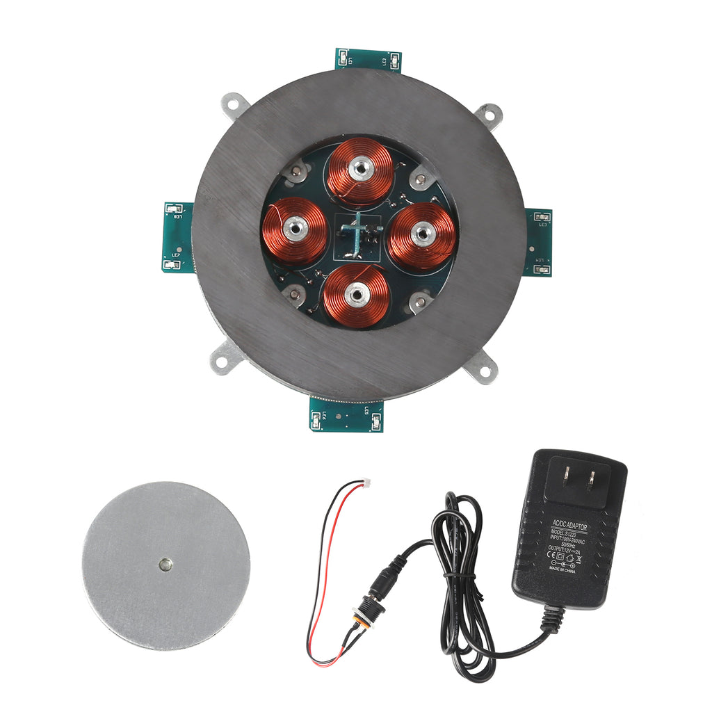 DIY磁気浮遊モジュール 科学実験キット LED発光付き マグネティックサスペンション 知育玩具 デスクテック装飾 耐荷重500g