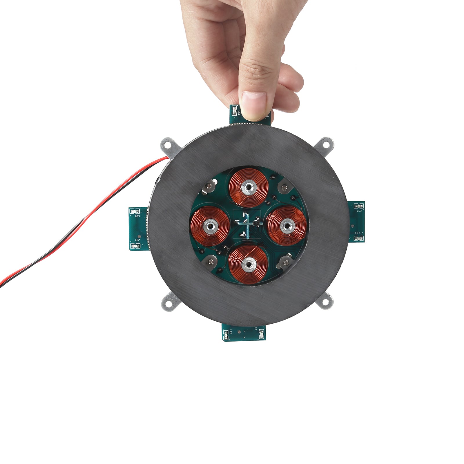 DIY磁気浮遊モジュール 科学実験キット LED発光付き マグネティックサスペンション 知育玩具 デスクテック装飾 耐荷重500g