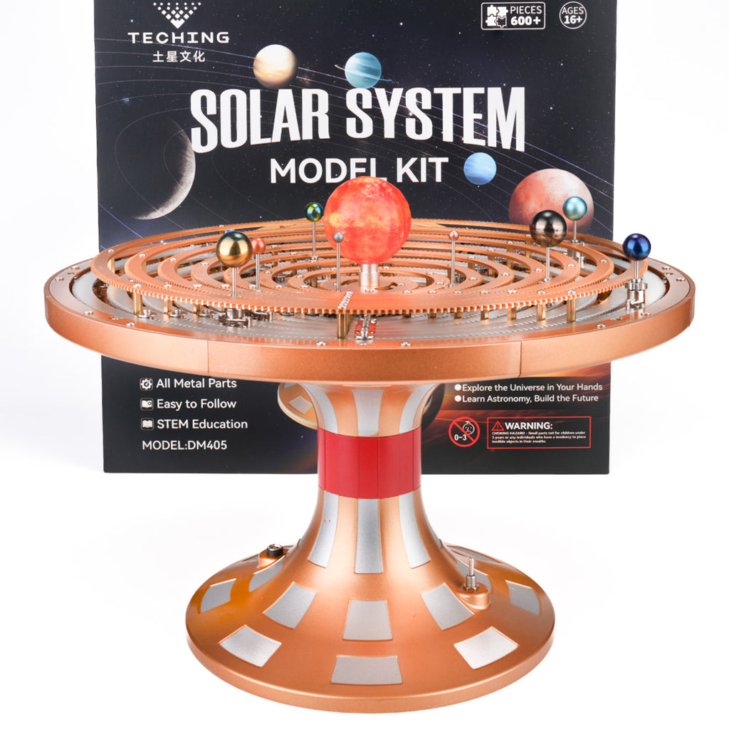 DM405 メカニカル太陽系モデル DIY 金属組立キット 8 惑星回転 天体学習 デスクインテリア置物 ギア駆動