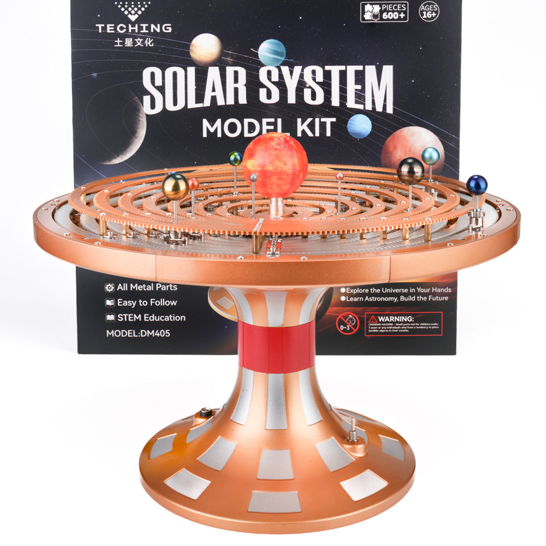 DM405 メカニカル太陽系モデル DIY 金属組立キット 8 惑星回転 天体学習 デスクインテリア置物 ギア駆動