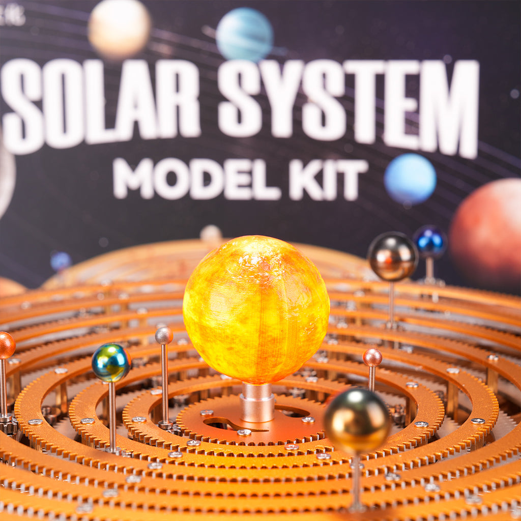 DM405 メカニカル太陽系モデル DIY 金属組立キット 8 惑星回転 天体学習 デスクインテリア置物 ギア駆動