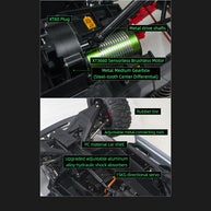1/10スケール 2.4GHz 4WDブラシレスRCトラック 全地形 高速オフロードカー ジャイロ安定 金属ドライブトレイン LEDライト RTR