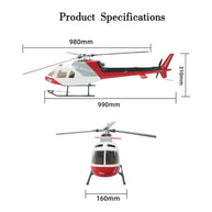 FLISHRC FL500 AS350 500クラス RCヘリコプター 2.4G 6CH FLISHRC L7飛行制御 GPS4方式測位 モード2 RTF版