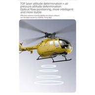 RC ERA C180 (BO 105機体) 1/25 Scale RCヘリコプター 2.4G 6CH フライバーレス単ローター 気圧+TOF LiDAR高度保持 光学流れ測位 RTF版
