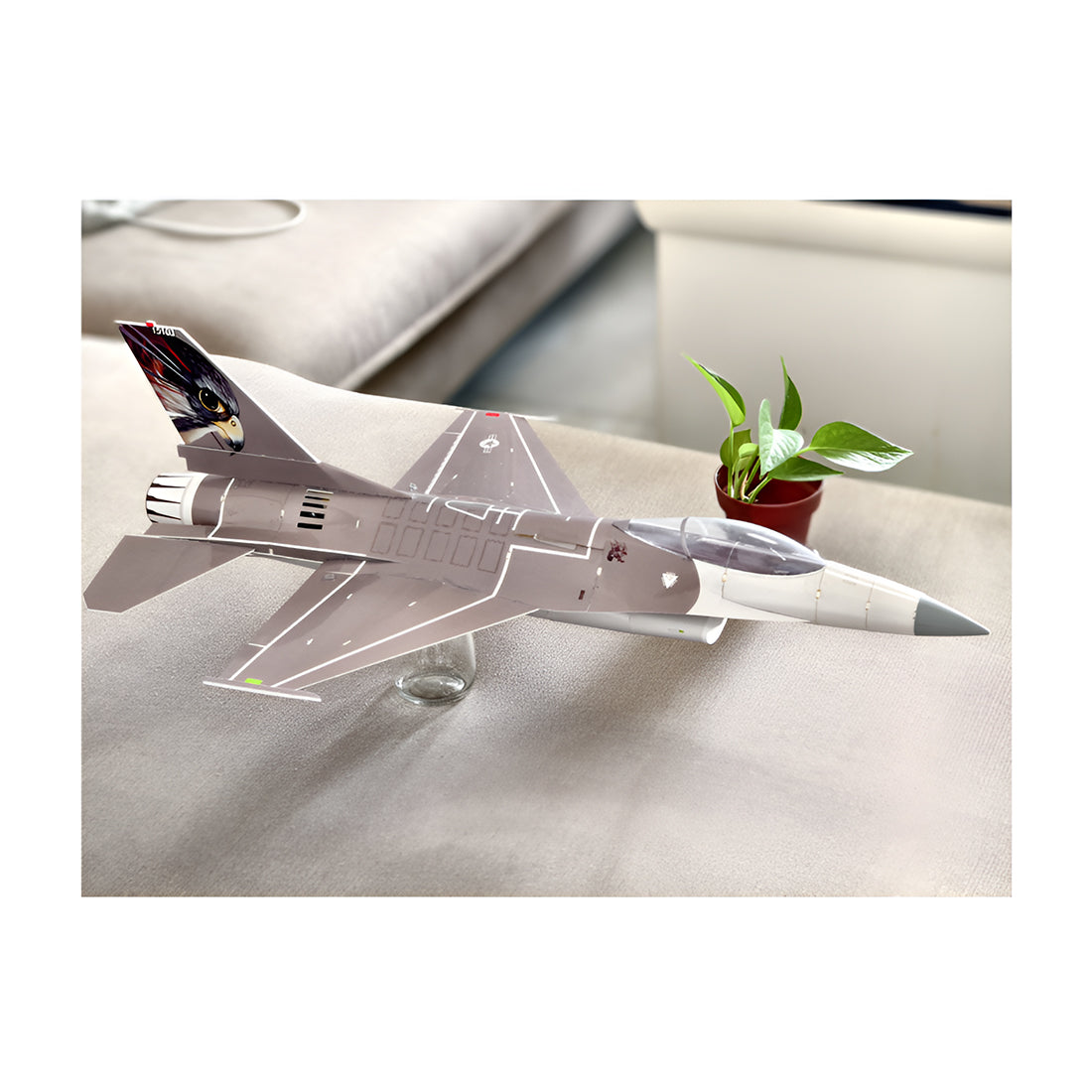 F-16 370mm翼幅 RC飛行機 30mmダクテッドファン DIY組立キット PNP ブラウン
