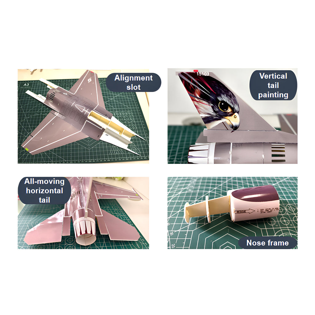 F-16 370mm翼幅 RC飛行機 30mmダクテッドファン DIY組立キット PNP ブラウン