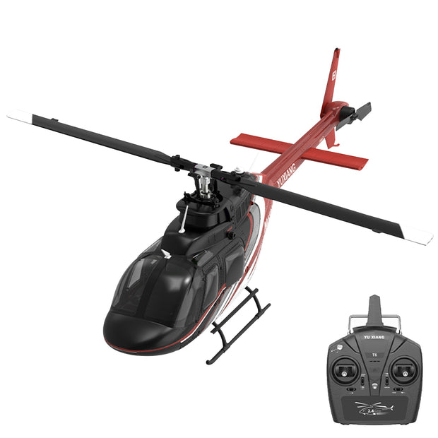YU XIANG F08 Bell 206 1/27 スケール RC ヘリコプター 6CH ブラシレス直駆 6G 無ブレード 光流位置決め Mode1/2 切替 RTF 版