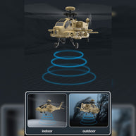 WOLFBUSH & YU XIANG F11-N AH64 1/32スケール Apache RCヘリコプター RTF版 2.4G 6CH 同軸二軸 6G/3D切替 光学フロー高度保持 砂漠イエロー