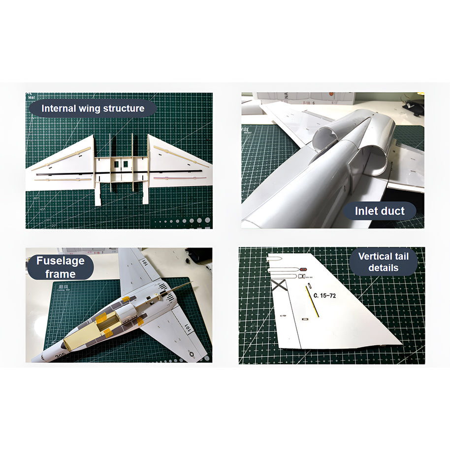 F-18 395mm翼幅 RC飛行機 デュアル30mmダクテッドファン DIY組立キット PNP グレー