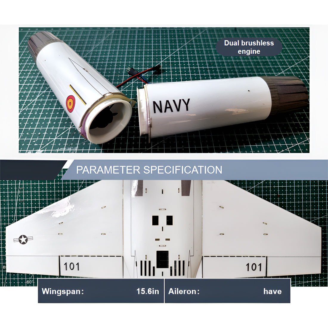 F-18 395mm翼幅 RC飛行機 デュアル30mmダクテッドファン DIY組立キット PNP グレー