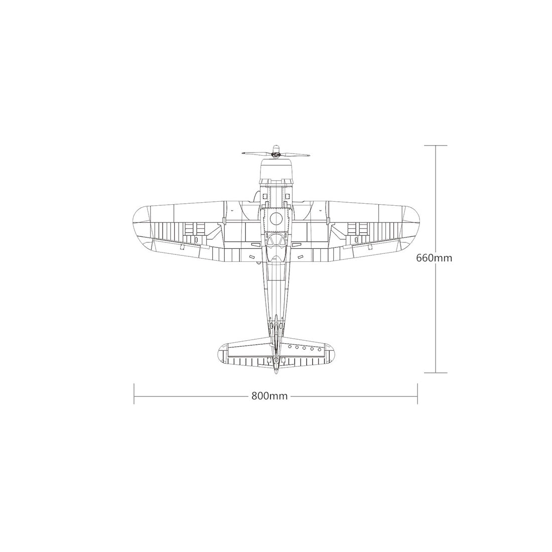 F4U 2.4G 4CH RC飛行機 800mm翼幅 EPP固定翼 第二次世界大戦スケールモデル RTF