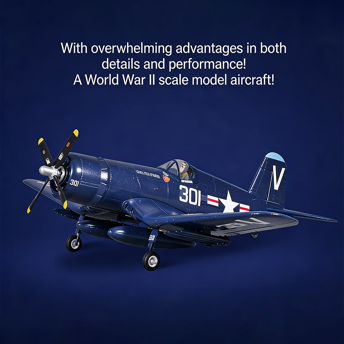 F4U 2.4G 4CH RC飛行機 800mm翼幅 EPP固定翼 第二次世界大戦スケールモデル PNP