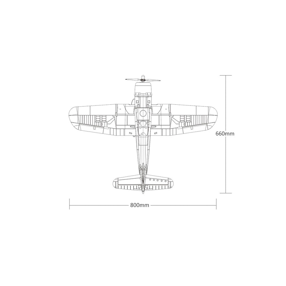 F4U 2.4G 4CH RC飛行機 800mm翼幅 EPP固定翼 第二次世界大戦スケールモデル PNP