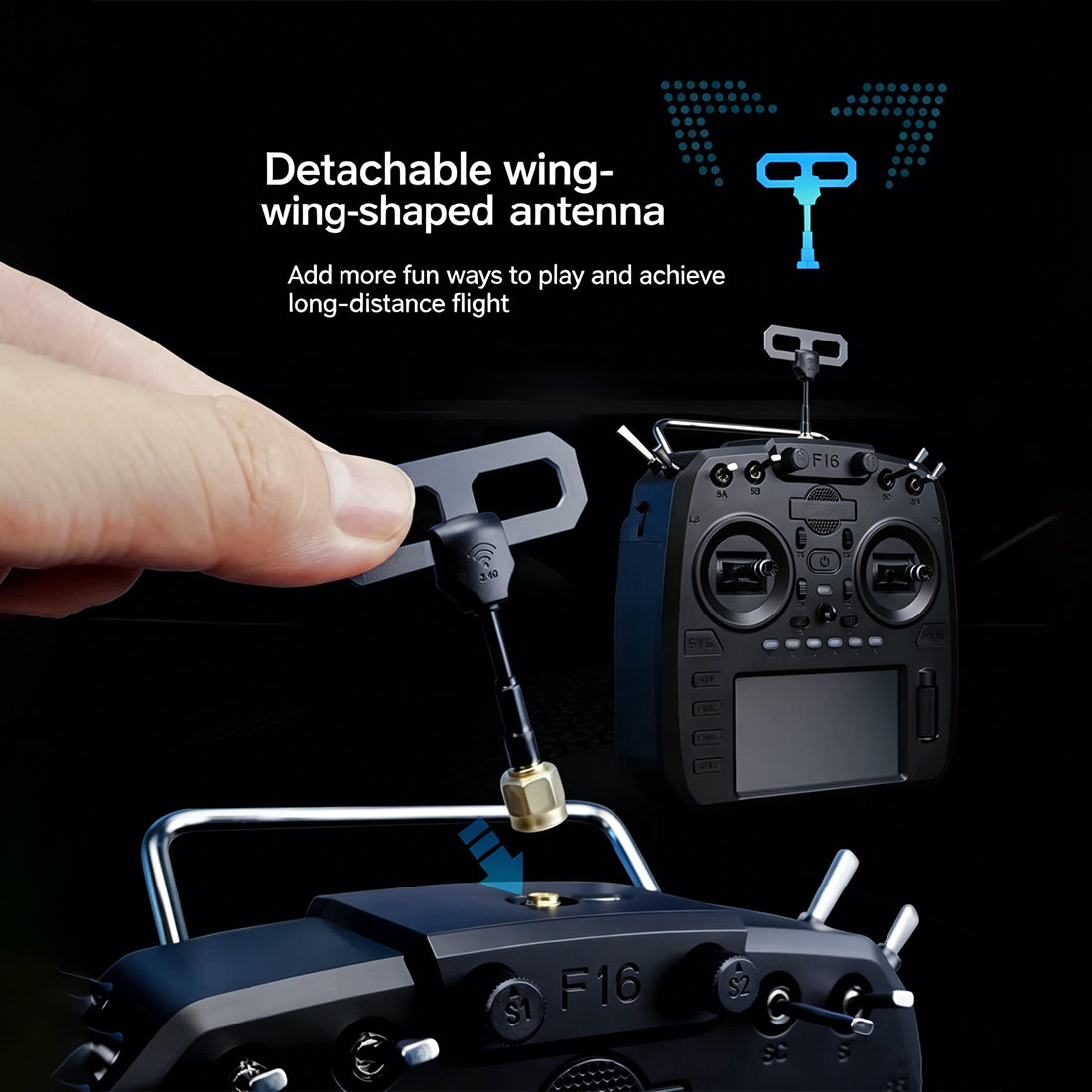 FATFISH F16 FPV送信機 ELRS 5.8G映像伝送 ホールジンバル タッチパネル