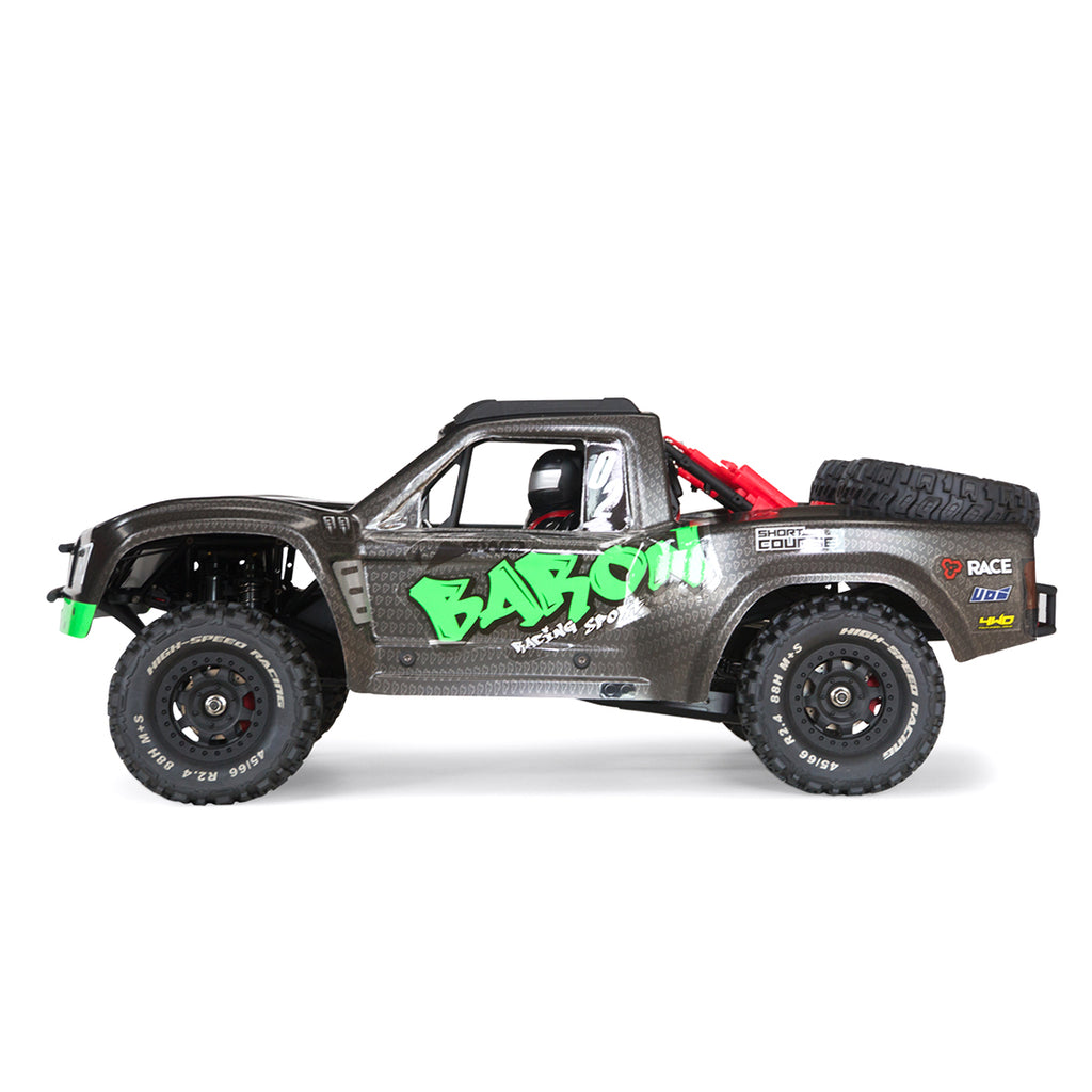 1/10スケール 2.4GHz 4WDブラシレスRCトラック 全地形 高速オフロードカー ジャイロ安定 金属ドライブトレイン LEDライト RTR