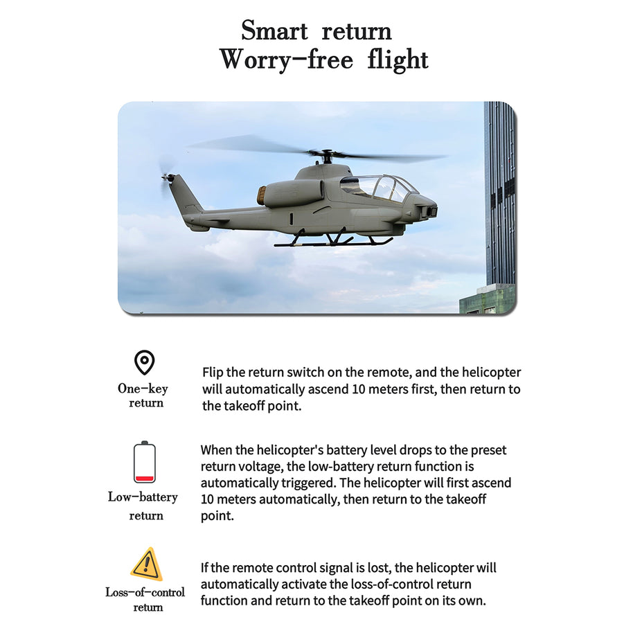 FL500 AH-1 500-Class 2.4G 6チャンネルスケール RCヘリコプターモデル（FLISHRC L7飛行コントローラー・4方式測位GPS・リアルコックピット対応｜RTF版）