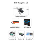 FL500 AH-6 500-Class 2.4G 6チャンネルスケール RCヘリコプターモデル（FLISHRC L7飛行コントローラー・4方式測位GPS対応｜RTF/マットブラック仕様）