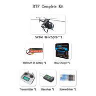 FL500 AH-6 500-Class 2.4G 6チャンネルスケール RCヘリコプターモデル（FLISHRC L7飛行コントローラー・4方式測位GPS対応｜RTF/マットブラック仕様）