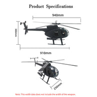 FL500 AH-6 500-Class 2.4G 6チャンネルスケール RCヘリコプターモデル（FLISHRC L7飛行コントローラー・4方式測位GPS対応｜RTF/マットブラック仕様）