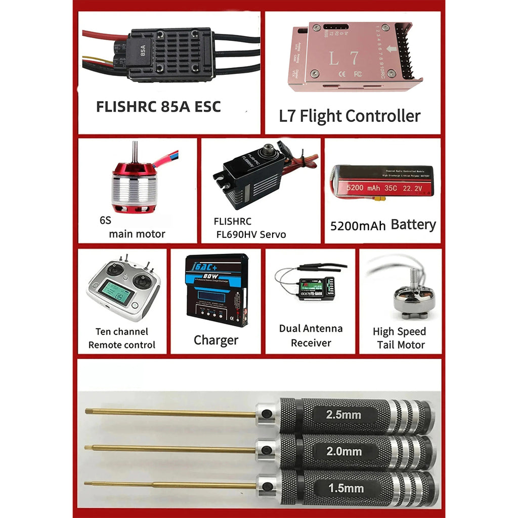 FL500 AH-64 500-Class 2.4G 6チャンネルスケール RCヘリコプターモデル（FLISHRC L7飛行コントローラー・4方式測位GPS対応｜RTF版）