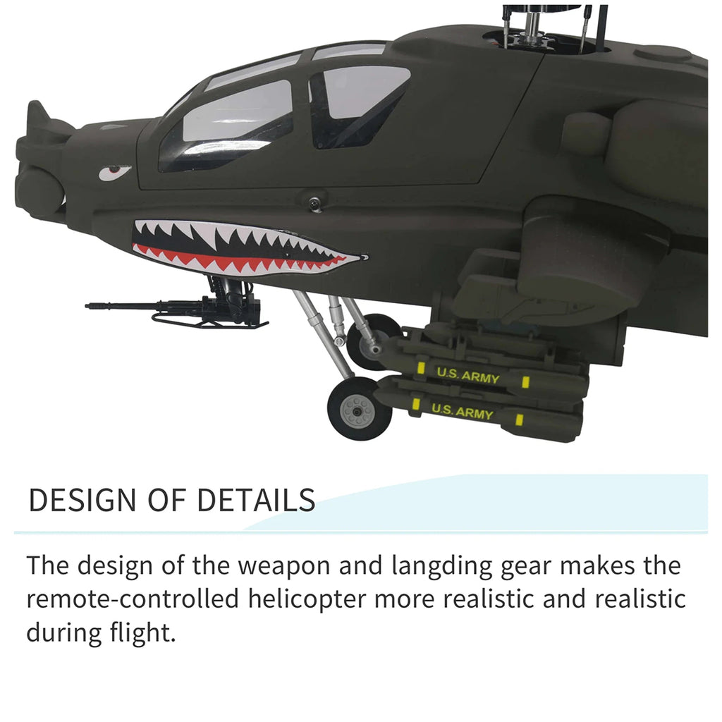 FL500 AH-64 500-Class 2.4G 6チャンネルスケール RCヘリコプターモデル（FLISHRC L7飛行コントローラー・4方式測位GPS対応｜RTF版）