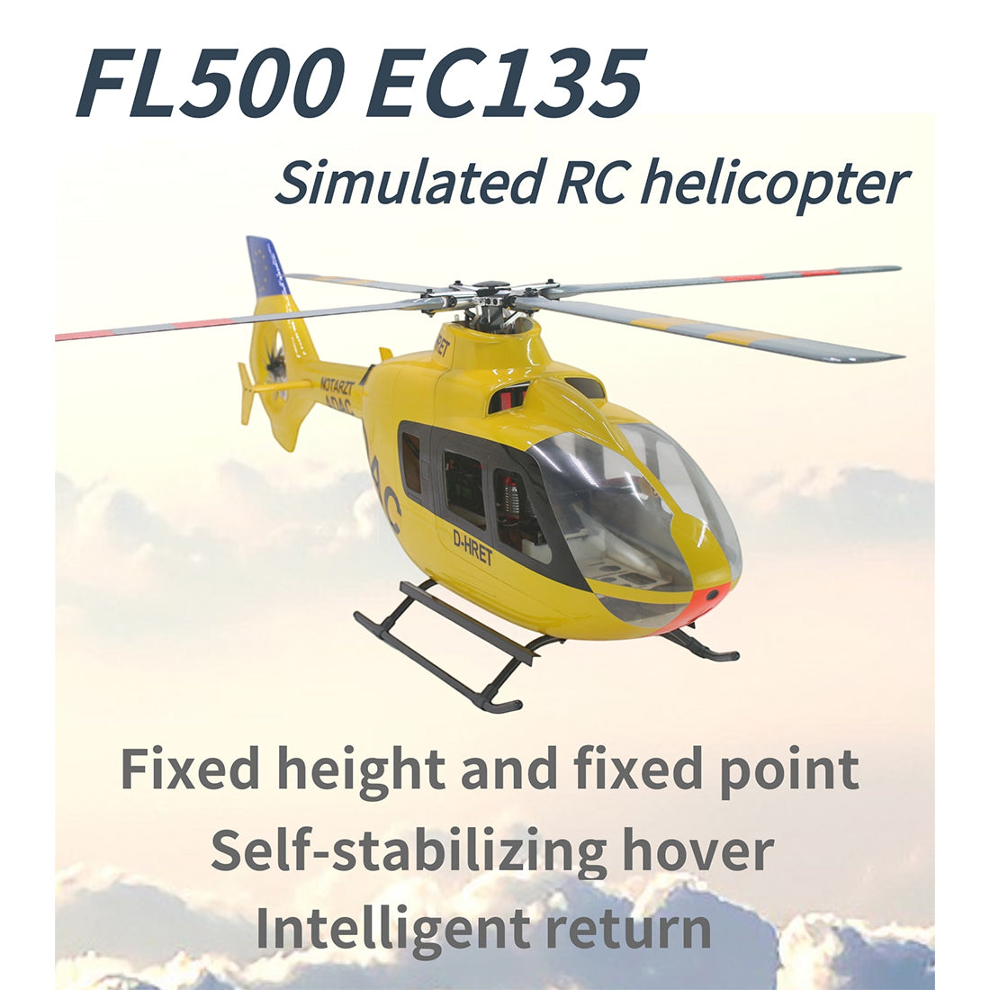 FL500 EC135 500-Class 2.4G 6チャンネルスケール RCヘリコプターモデル（FLISHRC L7飛行コントローラー・4方式測位GPS対応｜RTFバージョン）