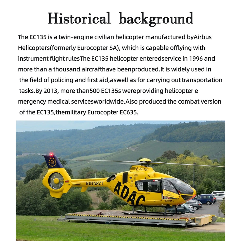FL500 EC135 500-Class 2.4G 6チャンネルスケール RCヘリコプターモデル（FLISHRC L7飛行コントローラー・4方式測位GPS対応｜RTFバージョン）