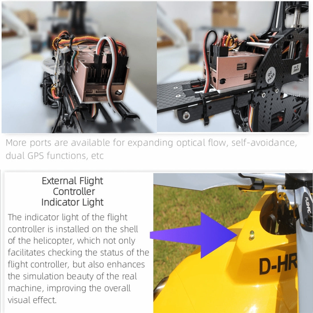 FL500 EC135 500-Class 2.4G 6チャンネルスケール RCヘリコプターモデル（FLISHRC L7飛行コントローラー・4方式測位GPS対応｜RTFバージョン）