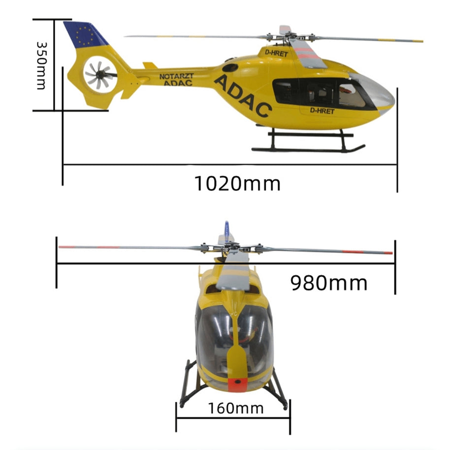 FL500 EC135 500-Class 2.4G 6チャンネルスケール RCヘリコプターモデル（FLISHRC L7飛行コントローラー・4方式測位GPS対応｜RTFバージョン）