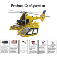 FL500 EC135 500-Class 2.4G 6チャンネルスケール RCヘリコプターモデル（FLISHRC L7飛行コントローラー・4方式測位GPS対応｜RTFバージョン）