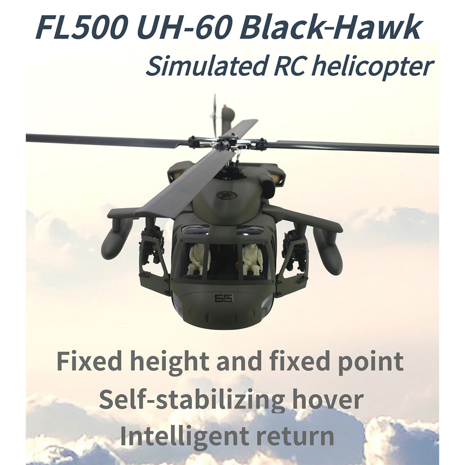 FL500 UH-60 500-Class 2.4G 6チャンネルスケール RCヘリコプターモデル（FLISHRC L7飛行コントローラー・4方式測位GPS・リアルコックピット対応｜RTFバージョン）