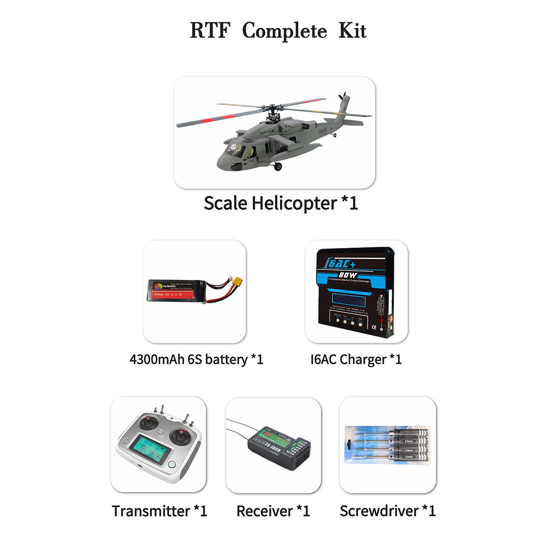 FLISHRC FL500 SH-60ヘリ｜500クラス GPS4モード測位 L7フライトコントローラー グラスファイバー機体 RTF