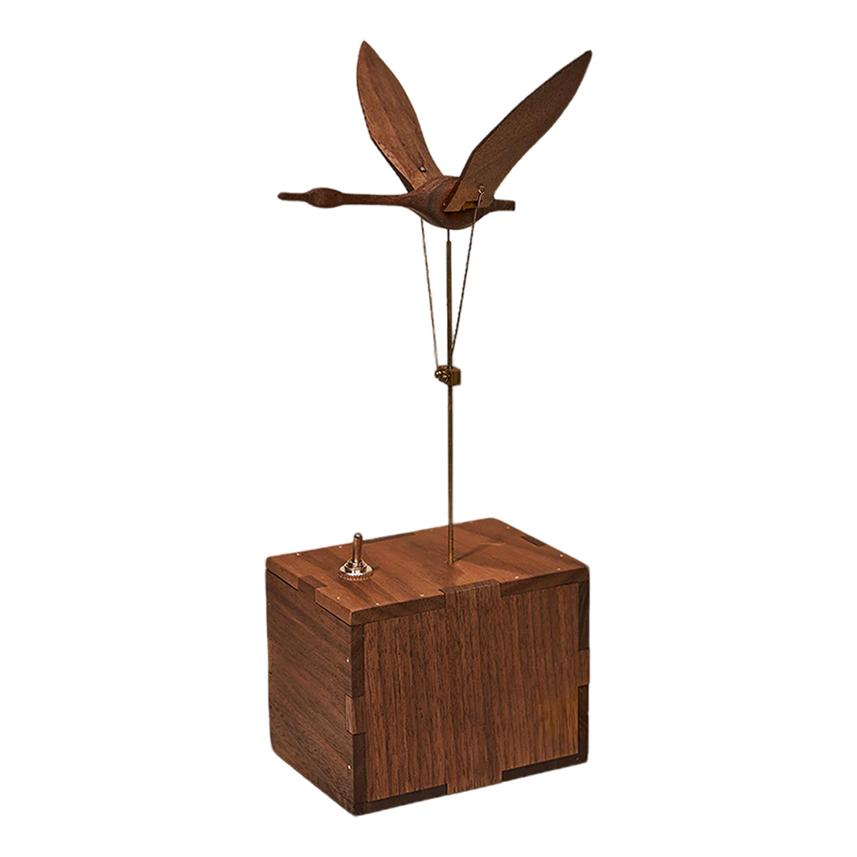 飛翔白鳥 木製オルゴール ダイナミックオートマトン完成品 2 カラー展開 羽根が動く癒し系卓上置物