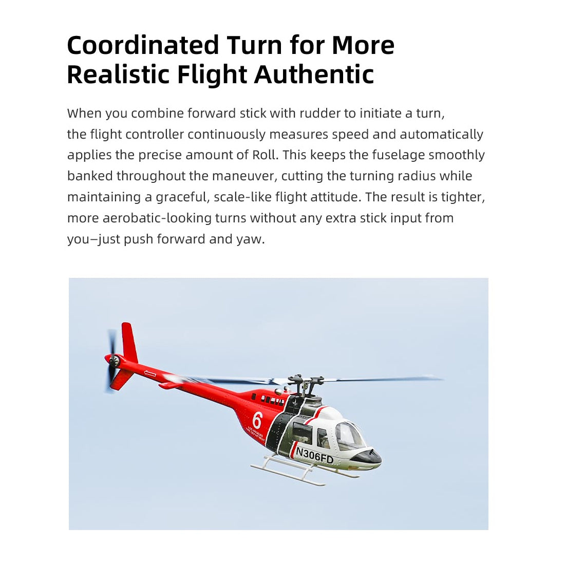 FLYWING Bell-206-V3 470クラス 6CHスケールヘリ 本体キット | 送信機別売り 技適不要