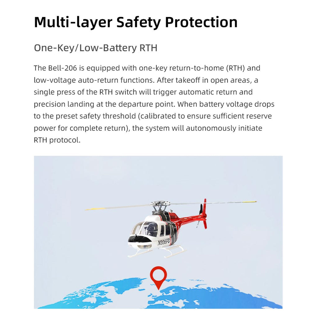 FLYWING Bell-206-V4 470クラス 6CHスケールヘリ 本体キット | 送信機別売り 技適不要