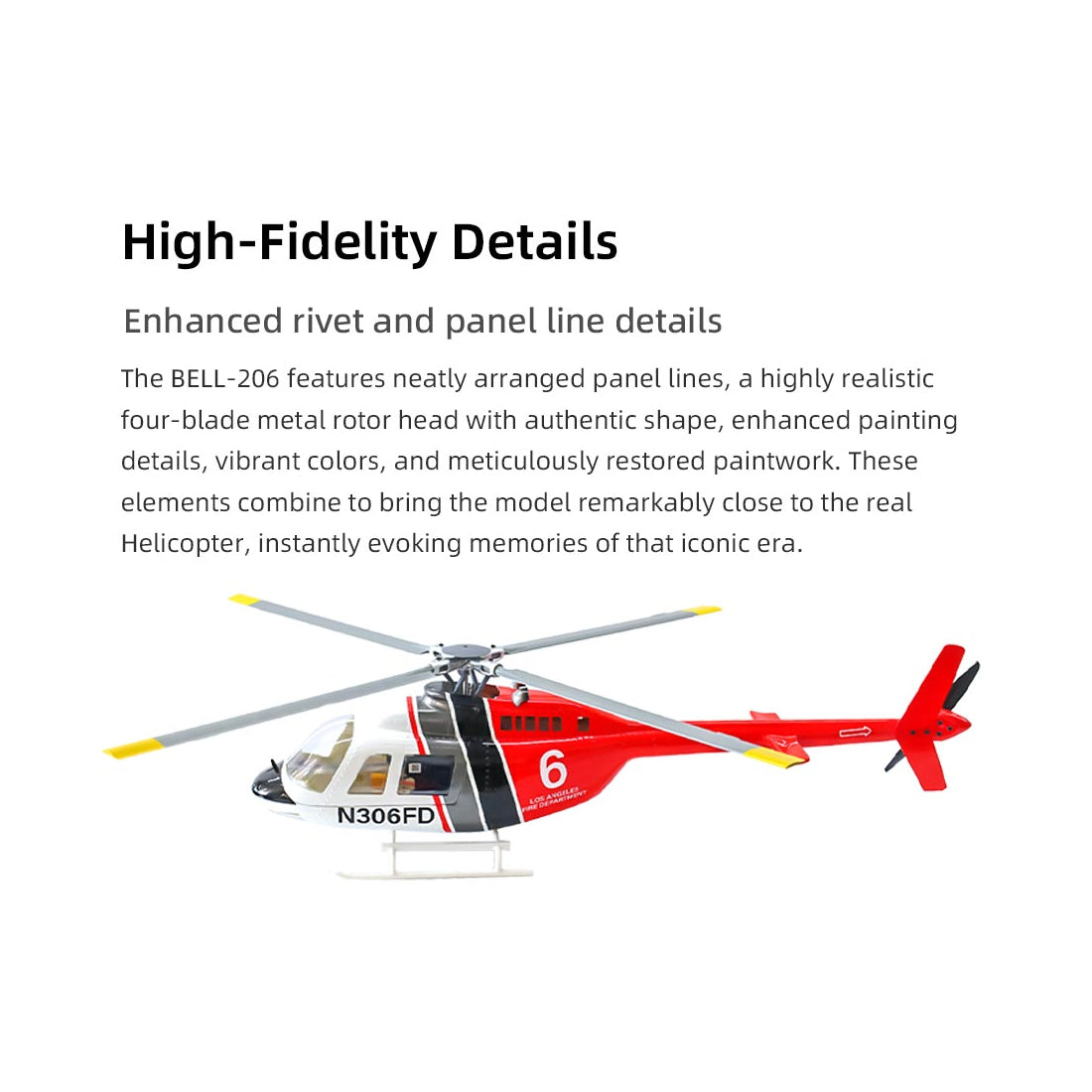 FLYWING Bell-206-V4 470クラス 6CHスケールヘリ 本体キット | 送信機別売り 技適不要