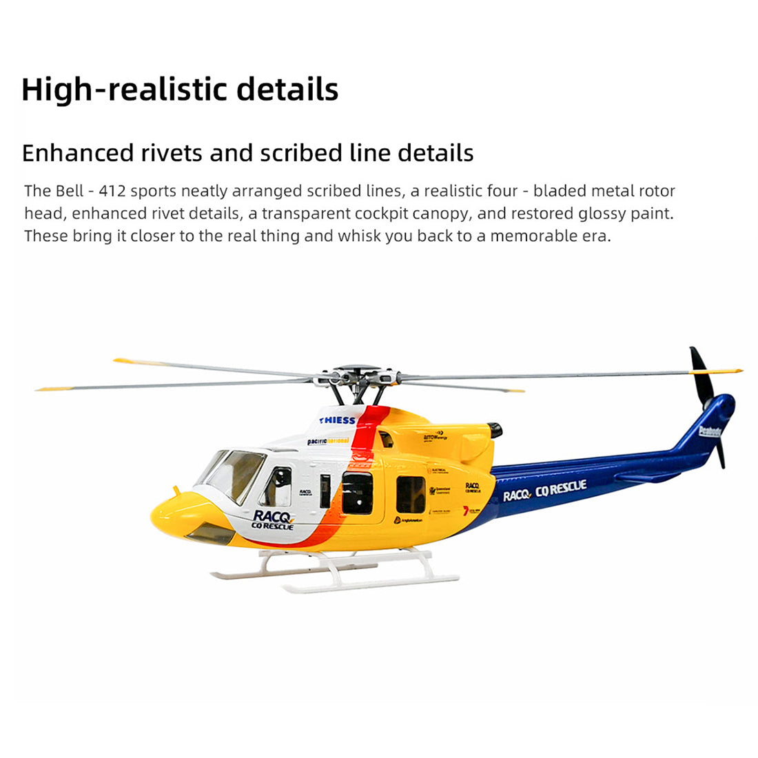 FLYWING BELL-412 470クラス 6CH4枚ロータースケールヘリ 本体キット | 送信機別売り 技適不要
