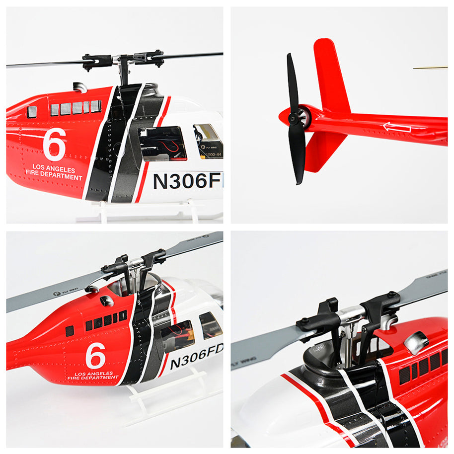 FLYWING Bell-206-V3 470クラス RCヘリコプター 2.4G 6CH GPS搭載 Model1/2切替 RTF完成品