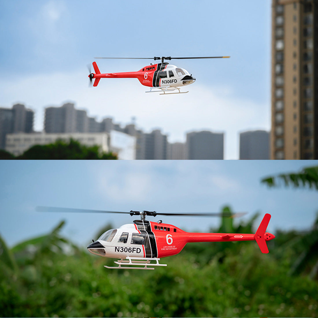 FLYWING Bell-206-V3 470クラス RCヘリコプター 2.4G 6CH GPS搭載 Model1/2切替 RTF完成品