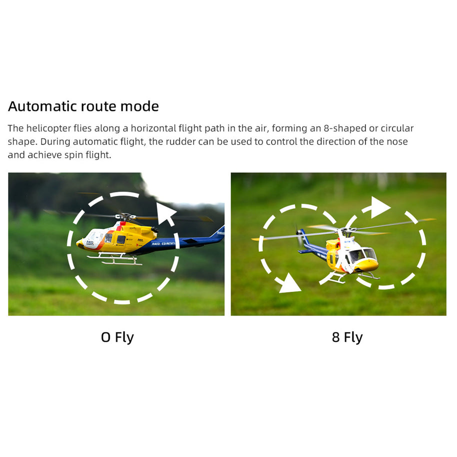 FLYWING BELL-412 470クラス RC軍用ヘリコプター 2.4G 6CH GPS搭載 クイックデタッチプロペラ RTF版 Model1/Model2切替