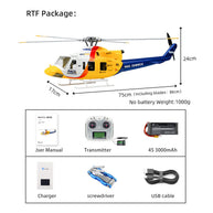 FLYWING BELL-412 470クラス RC軍用ヘリコプター 2.4G 6CH GPS搭載 クイックデタッチプロペラ RTF版 Model1/Model2切替